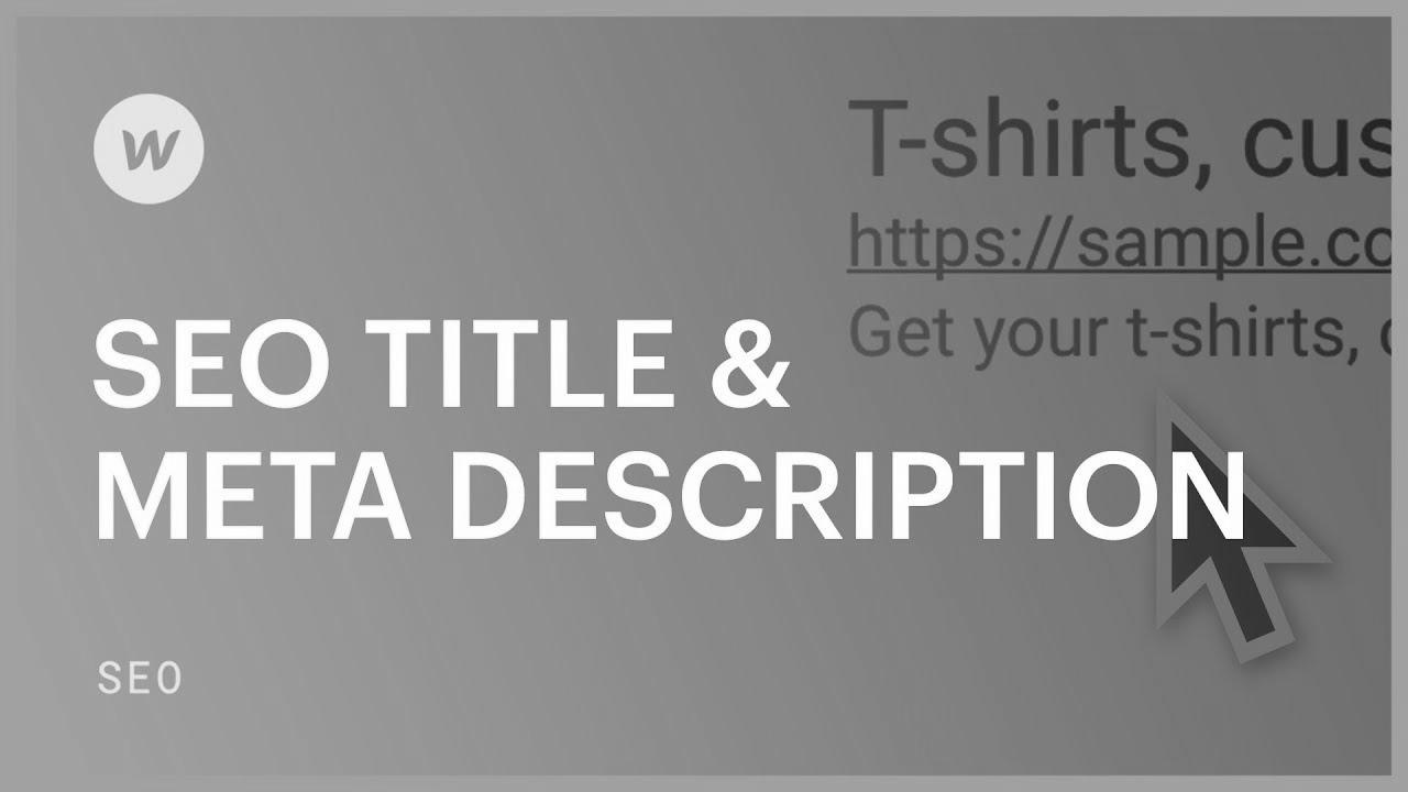 search engine optimization Title & Meta Description — search engine optimization tutorial